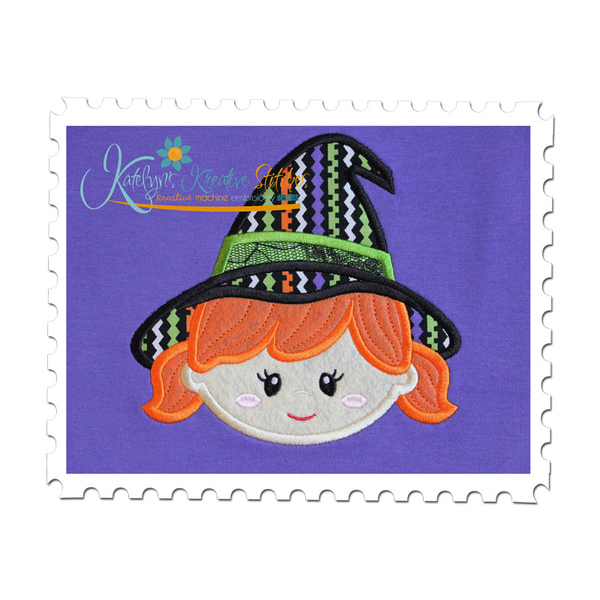 Witch Applique Head Shot