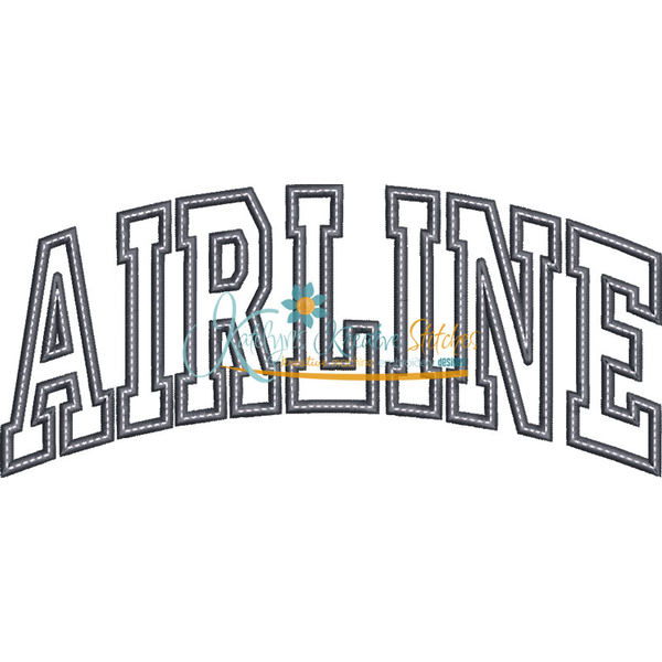 Airline Arched Applique Snap Shot