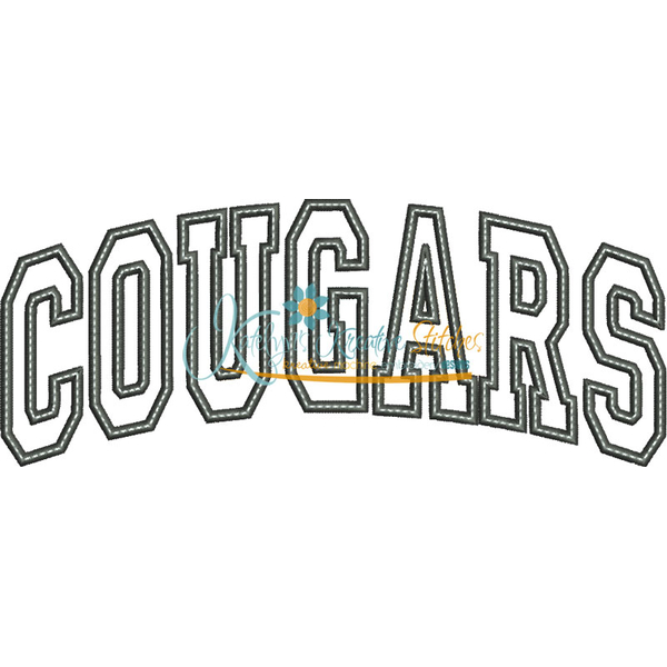 Cougars Arched Applique Snap Shot