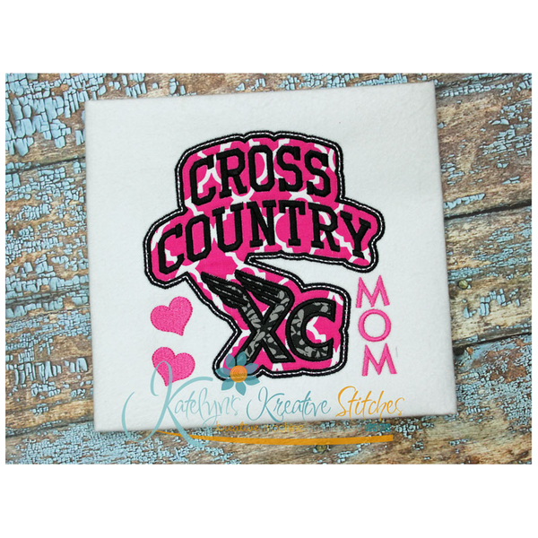 Cross Country Mom Block Arc Applique