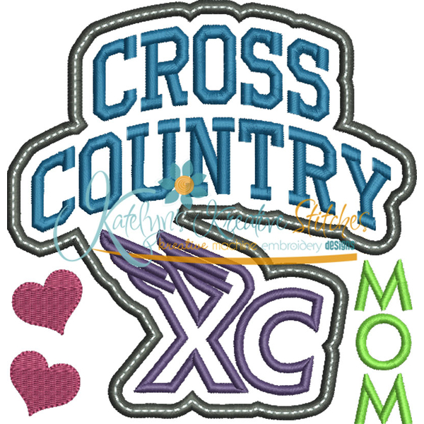 Cross Country Mom Block Arc Applique Snap Shot