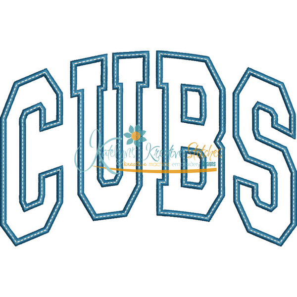 Cubs Arched Applique Satin Snap Shot