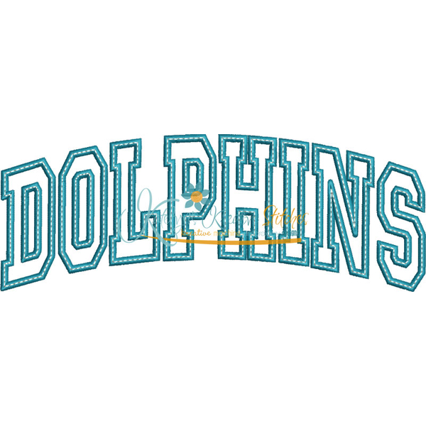 Dolphins Arched Applique Snap Shot
