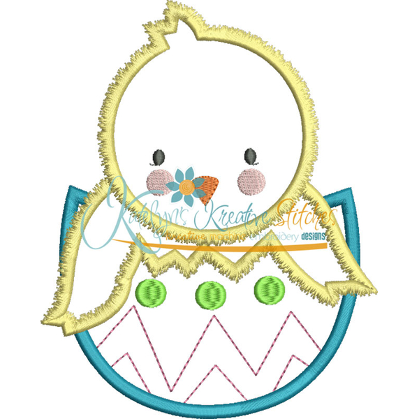 Easter Chick with Egg Applique