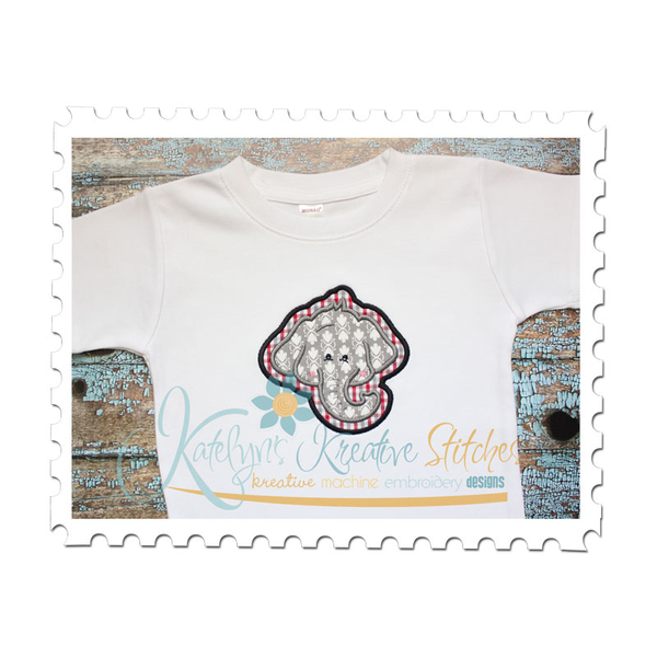 Elephant Head Applique Embroidery