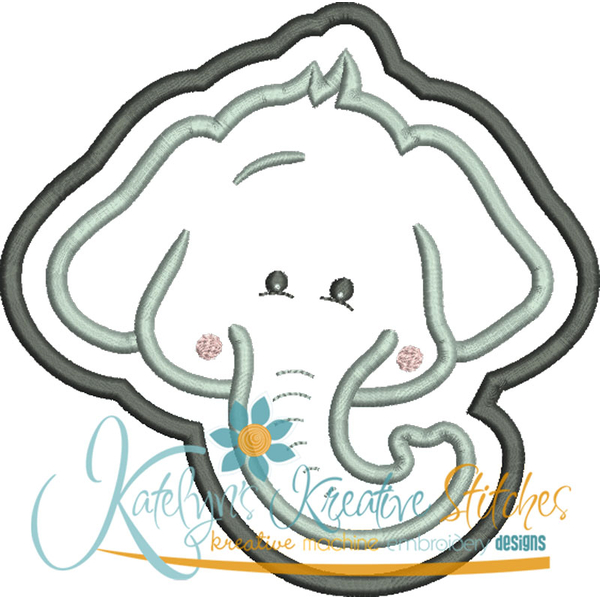 Elephant Head Applique Embroidery