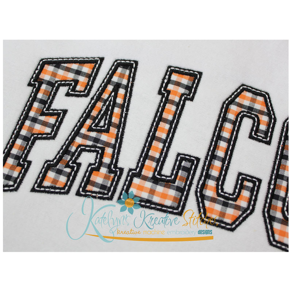 Falcons Arched Applique Close Up