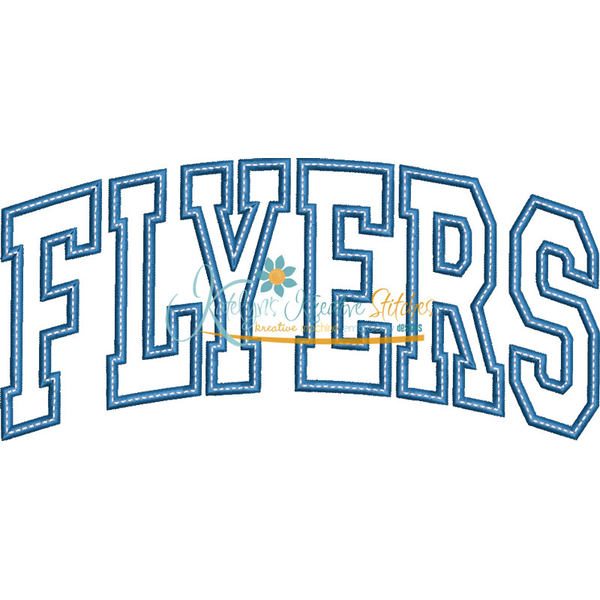 Flyers Arched Applique Embroidery