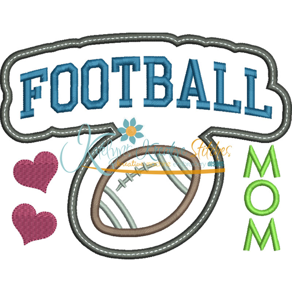 Football Mom Block Arc Applique Snap Shot