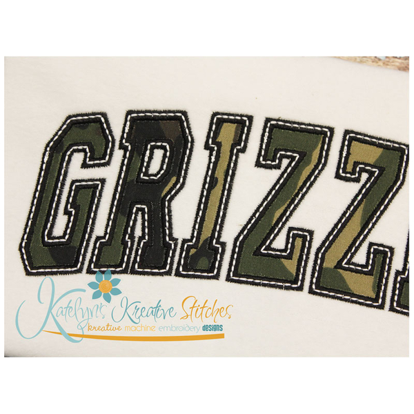 Grizzlies Arched Applique Close Up