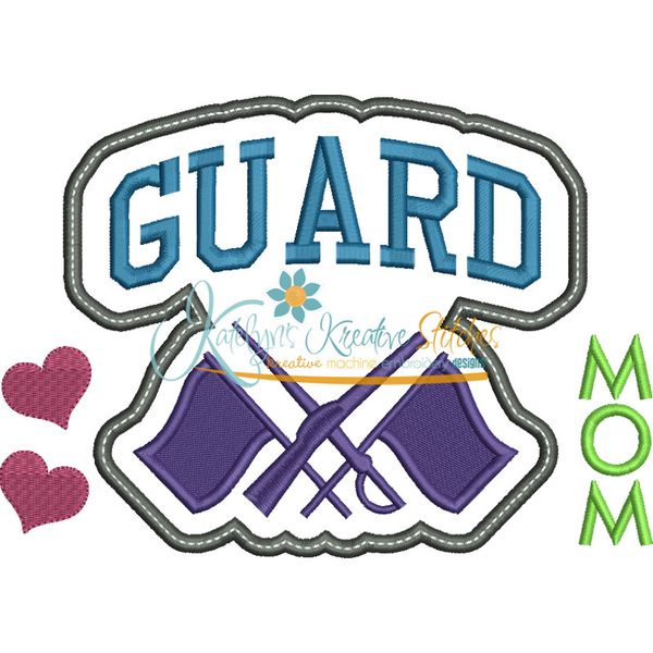 Guard Mom Block Arc Applique Snap Shot