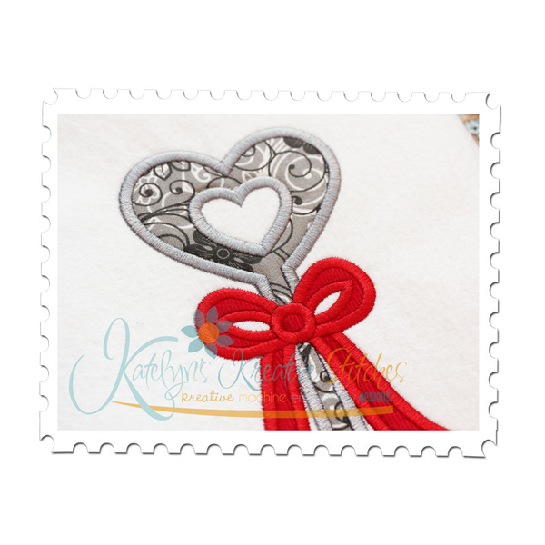 Heart Key Applique (5x7 and 6x10 versions only)