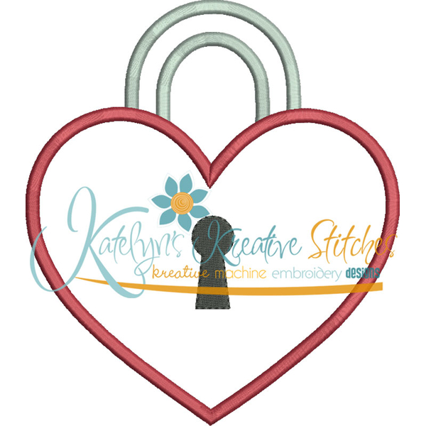 Heart Lock Applique Snap Shot