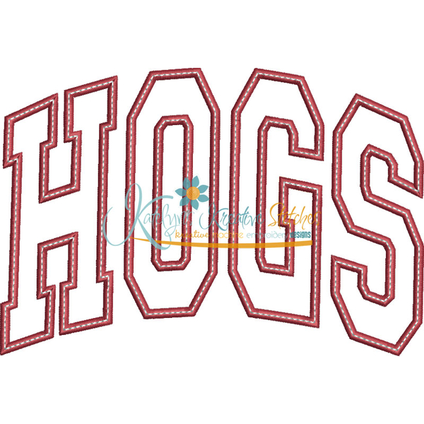 Hogs Arched Applique Snap Shot