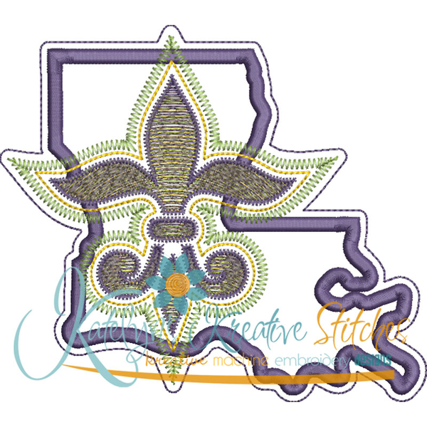 Louisiana Mardi Gras Applique Snap Shot