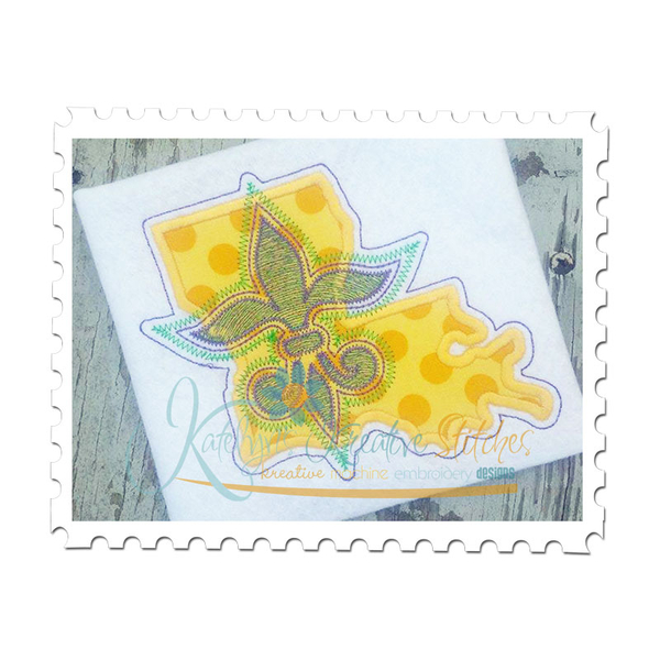 Louisiana Mardi Gras Applique