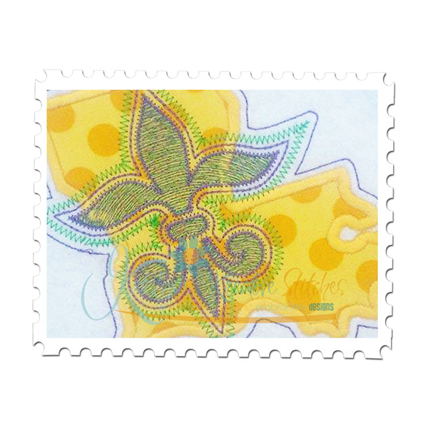 Louisiana Mardi Gras Applique Close Up