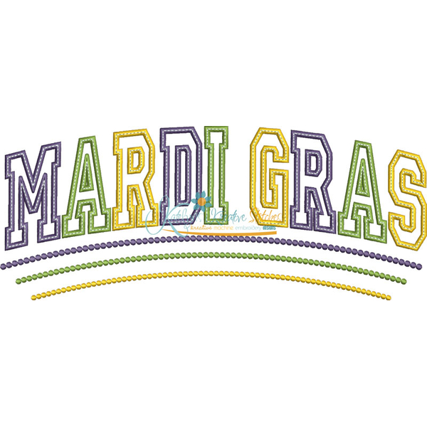 Mardi Gras Applique Arched Snap Shot