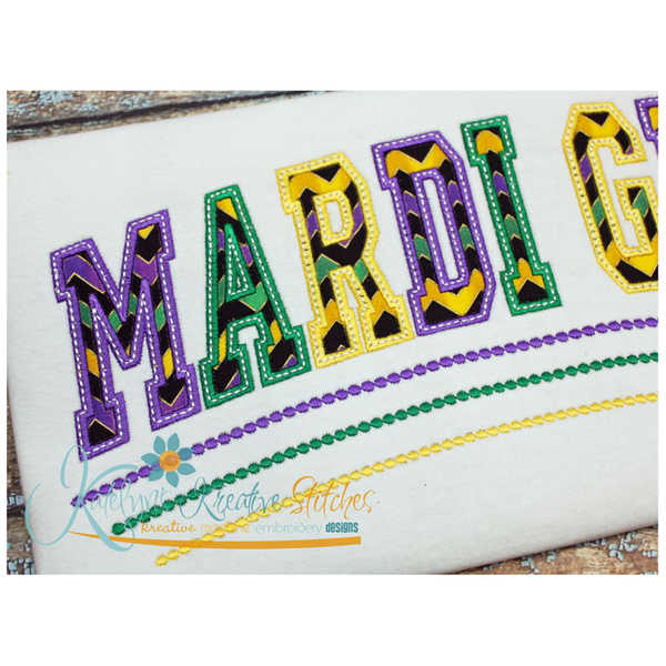Mardi Gras Applique Arched Close Up