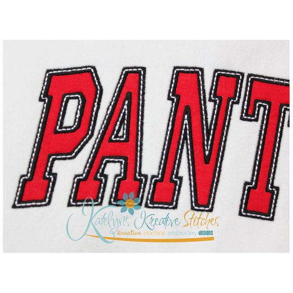 Panthers Arched Applique Close Up