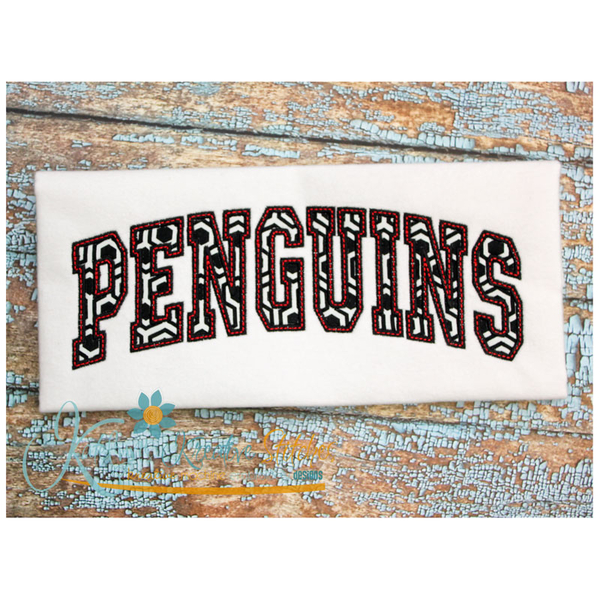 Penguins Arched Applique