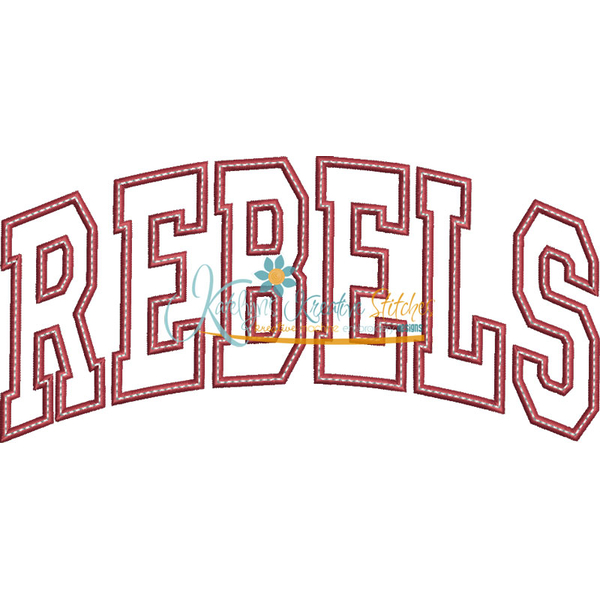 Rebels Arched Applique Snap Shot