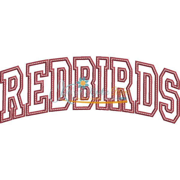 Redbirds Arched Applique Snap Shot