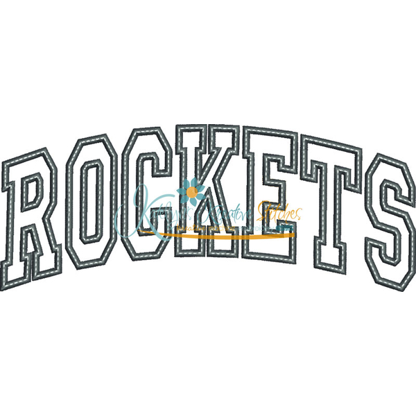 Rockets Arched Applique Snap Shot