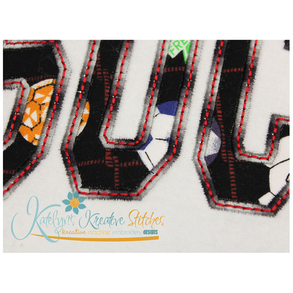 Soccer Arched Applique Close Up