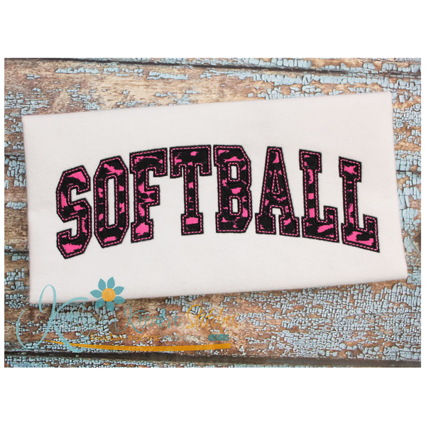 Softball Arched Applique