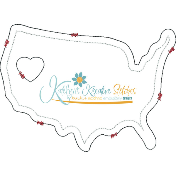 United States Distressed Applique Snap Shot