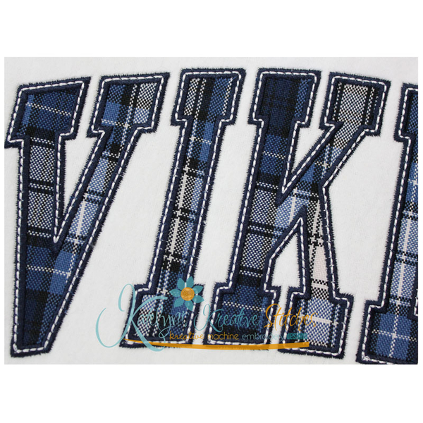 Vikings Arched Applique Close Up