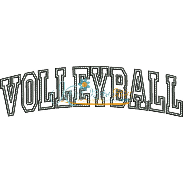 Volleyball Arched Applique Snap Shot