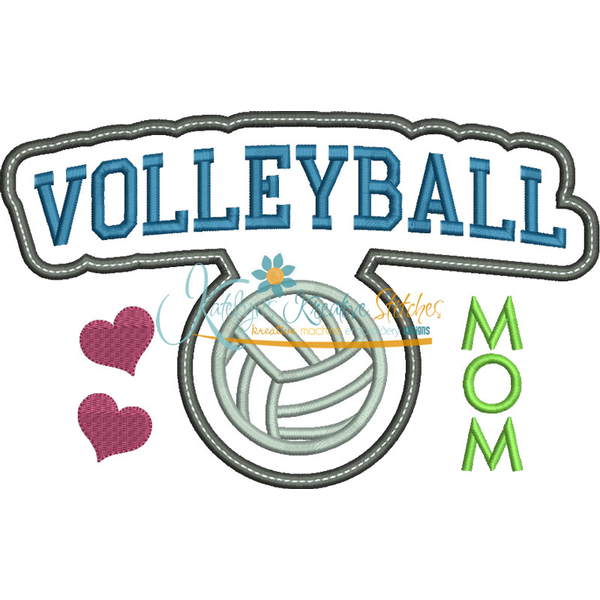 Volleyball Mom Block Arc Applique Snap Shot