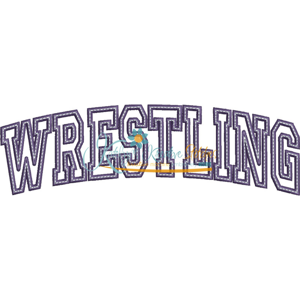 Wrestling Arched Applique Snap Shot