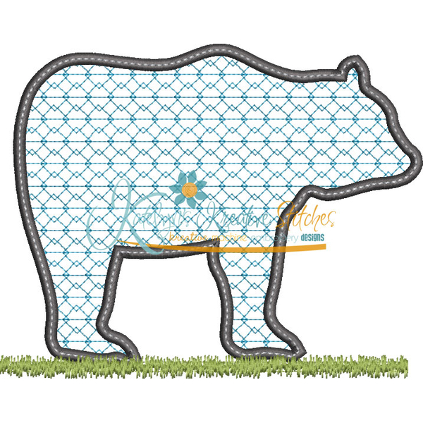 Bear Silhouette Applique Snap Shot