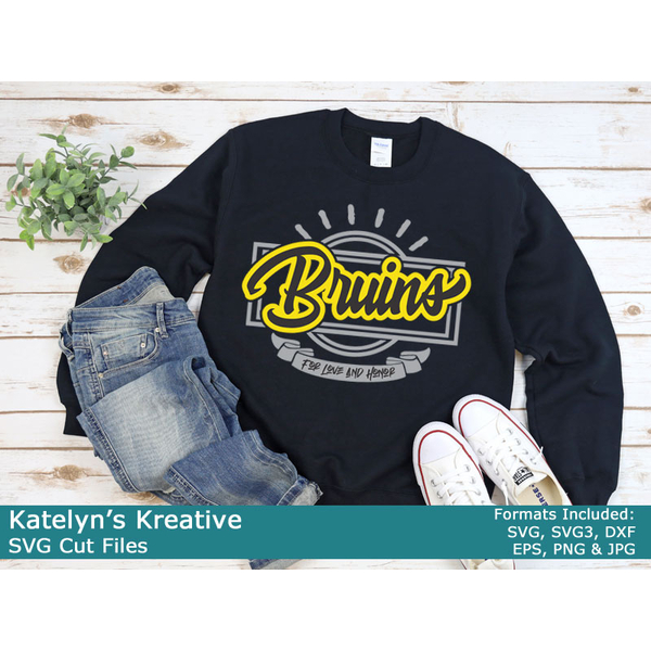 Bruins Script Rectangle SVG Files