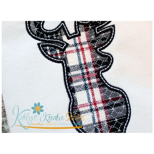 Deer Silhouette Applique Close Up