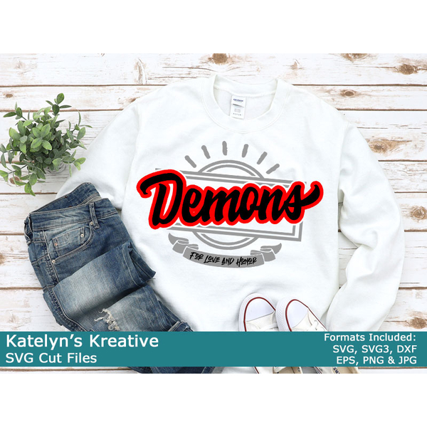 Demons Script Rectangle SVG Files