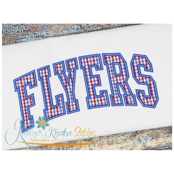 Flyers Arched Applique Embroidery