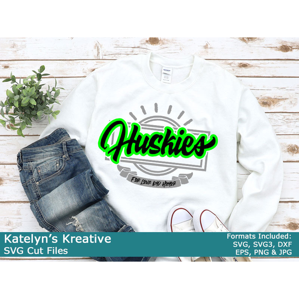 Huskies Script Rectangle SVG Files