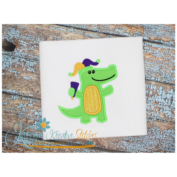 Mardi Gras Gator Applique