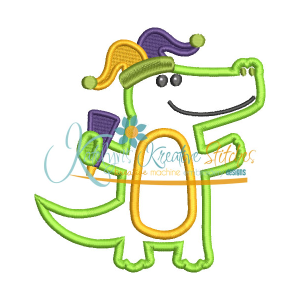 Mardi Gras Gator Applique, 3 image