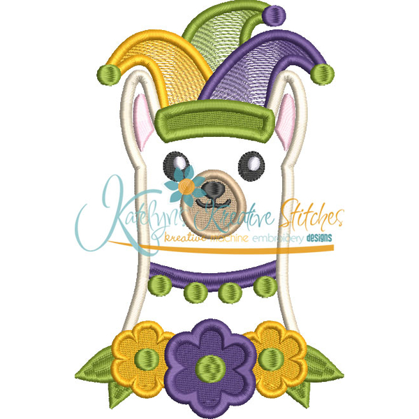 Mardi Gras Lama Applique, 3 image