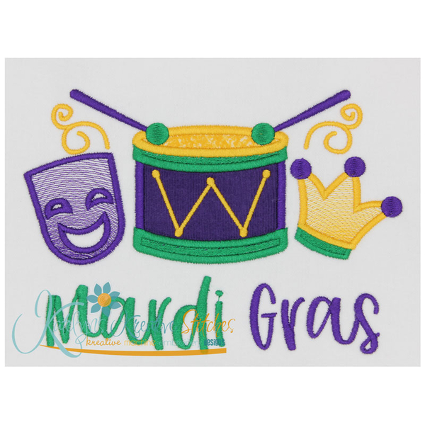 Mardi Gras Trio Applique, 2 image