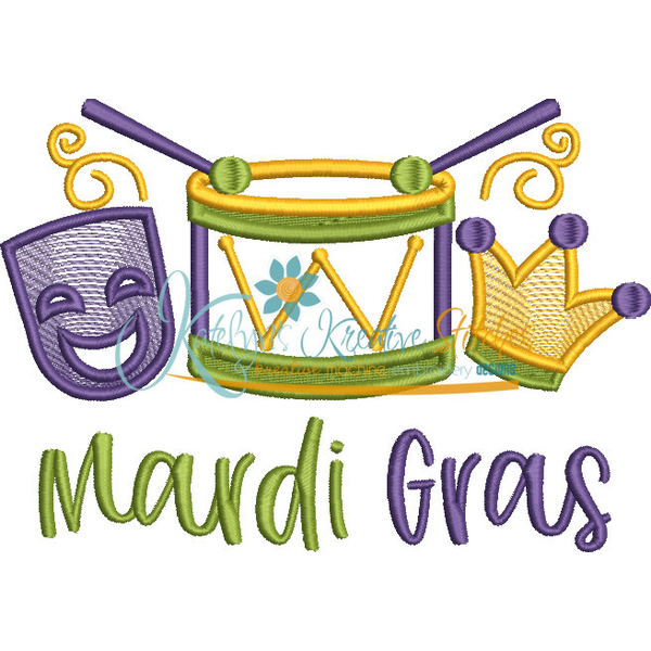Mardi Gras Trio Applique, 3 image