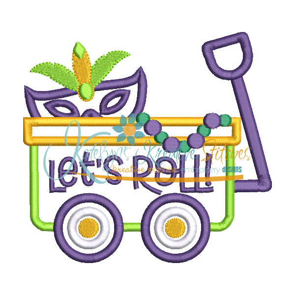 Mardi Gras Wagon Applique, 2 image