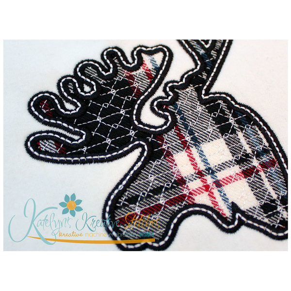 Moose Silhouette Applique Close Up
