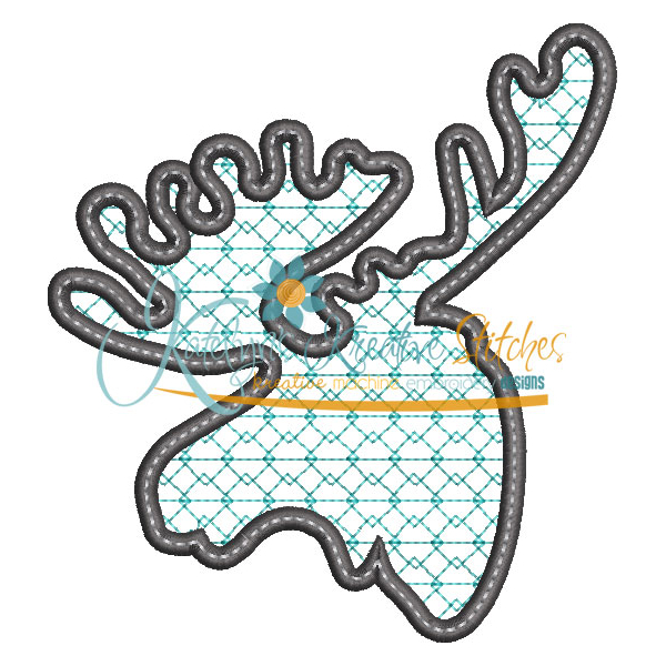 Moose Silhouette Applique Snap Shot