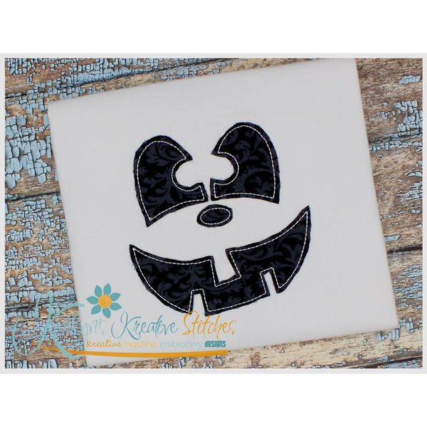 Pumpkin Face Applique 1